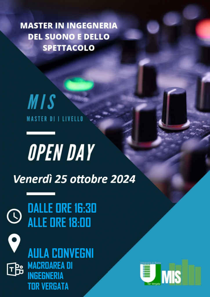 Open Day del Master in Ingegneria del Suono e dello Spettacolo