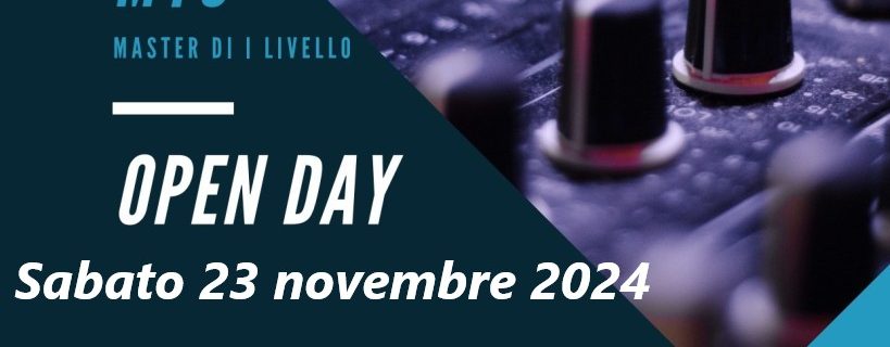 Nuovo Open Day 23 novembre 2024 + seminario sulla Postproduzione cinetelevisiva.